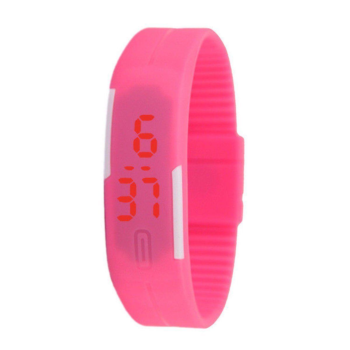 Яскраві наручні LED годинник з силіконовим браслетом "Light Shadow" (рожевий)