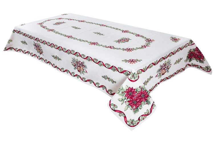 Скатертина гобеленова новорічна Святкова 137*280 см, фото 1