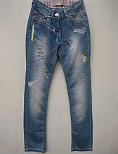 Модні джинси з вишивкою для дівчаток 128,134,152,158,164 зростання Ayugi Туреччина