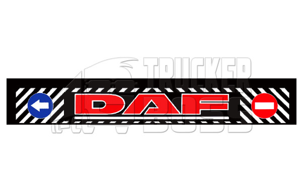 Бризговик гумовий на задній бампер із написом "DAF" Червоного кольору 2400х350 мм