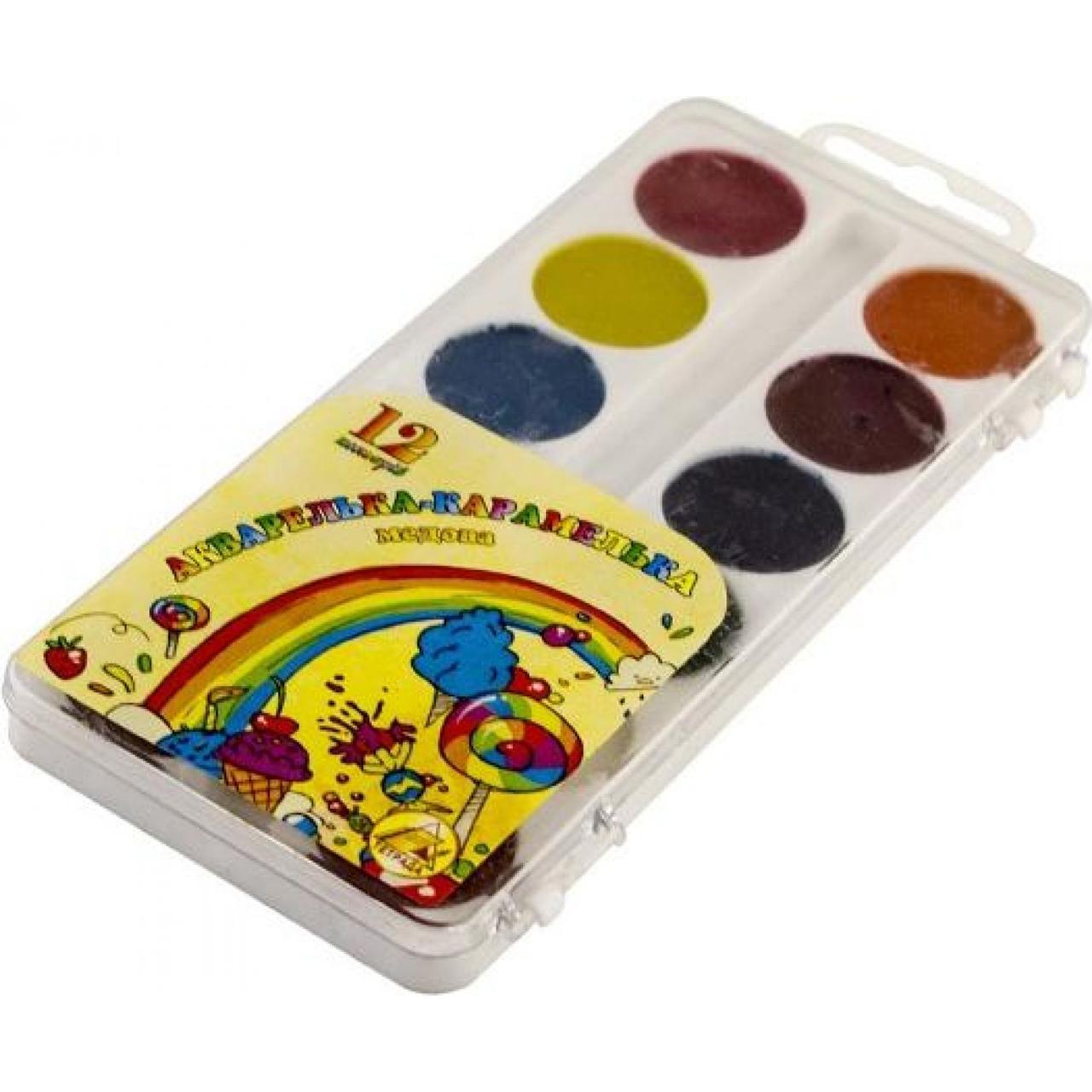 Купить Акварель 12 цветов "Акварелька-карамелька" пласт/уп/Конотоп/(60 ...