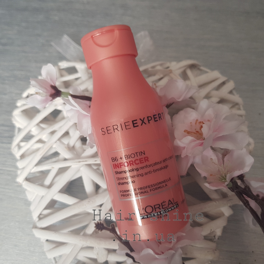 Зміцнюючий шампунь, що запобігає ламкості волосся -shampoo Loreal professionnel INFORCER B6+Biotin 100 мл