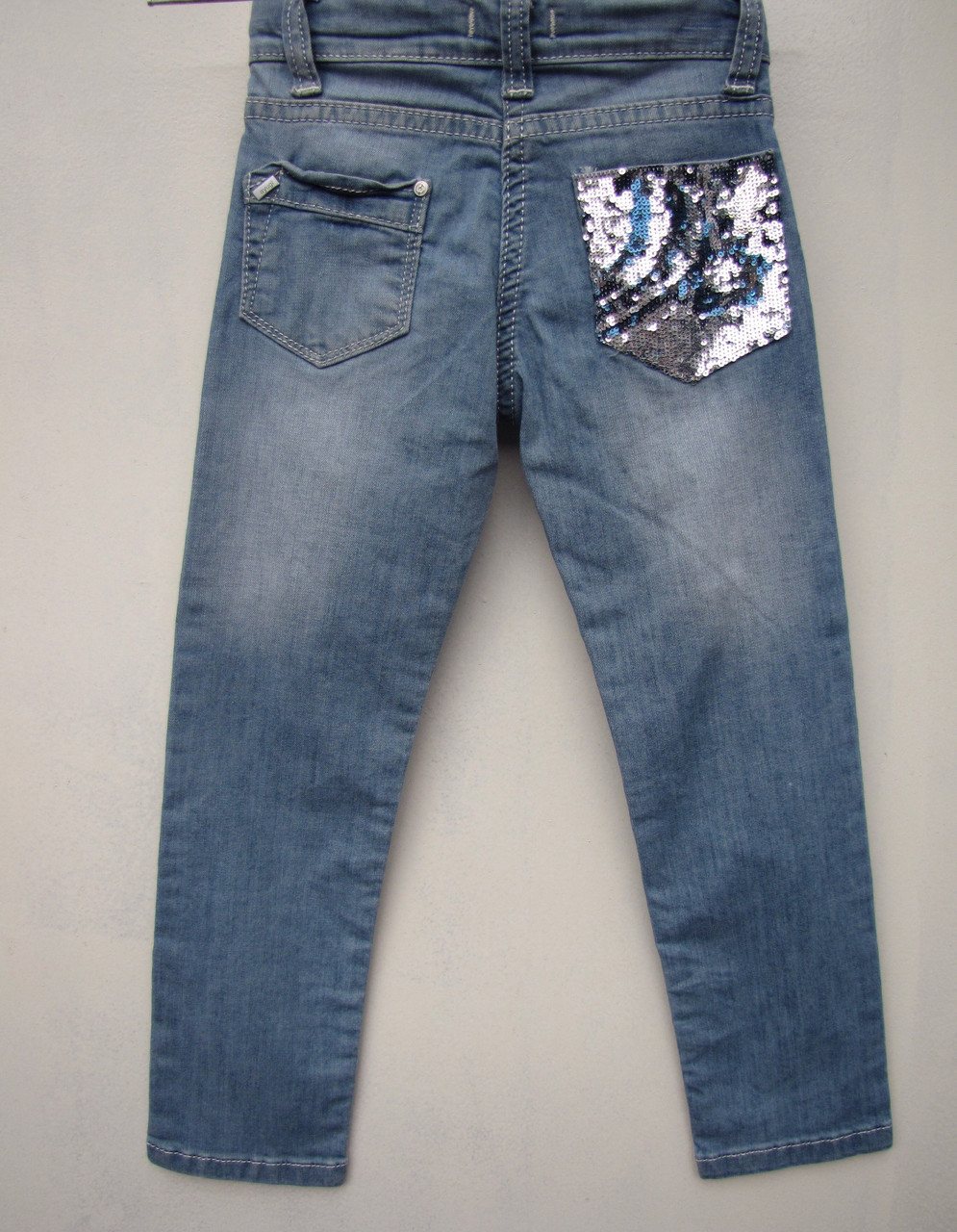 Модні літні джинси з паєтками для дівчаток 92,98,104,110,116,122 зросту