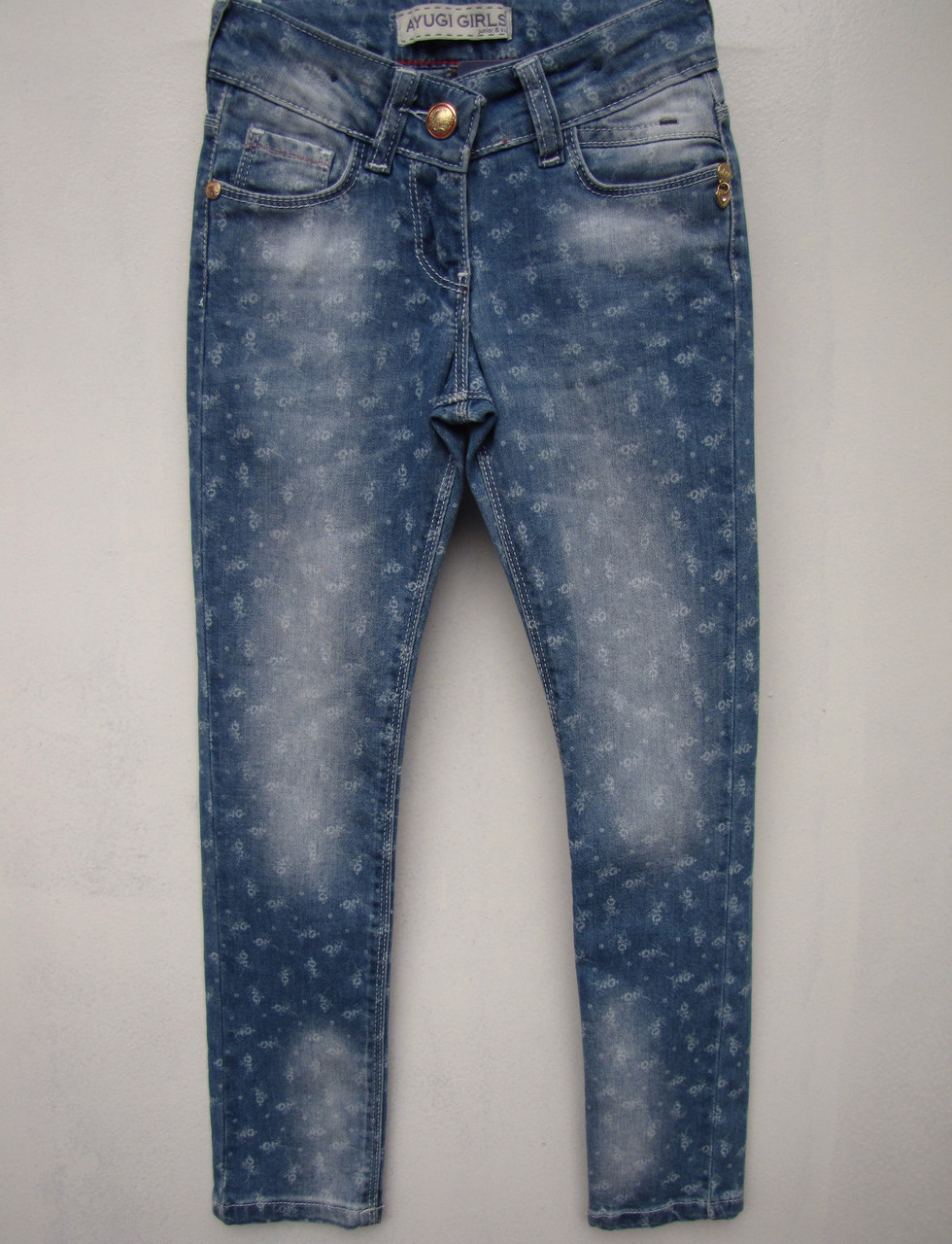 Стильні джинси для дівчаток 116,122,134,140 зросту в дрібну квіточку, фото 1