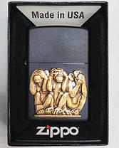 Запальничка Zippo 29409 Three Monkeys, фото 2
