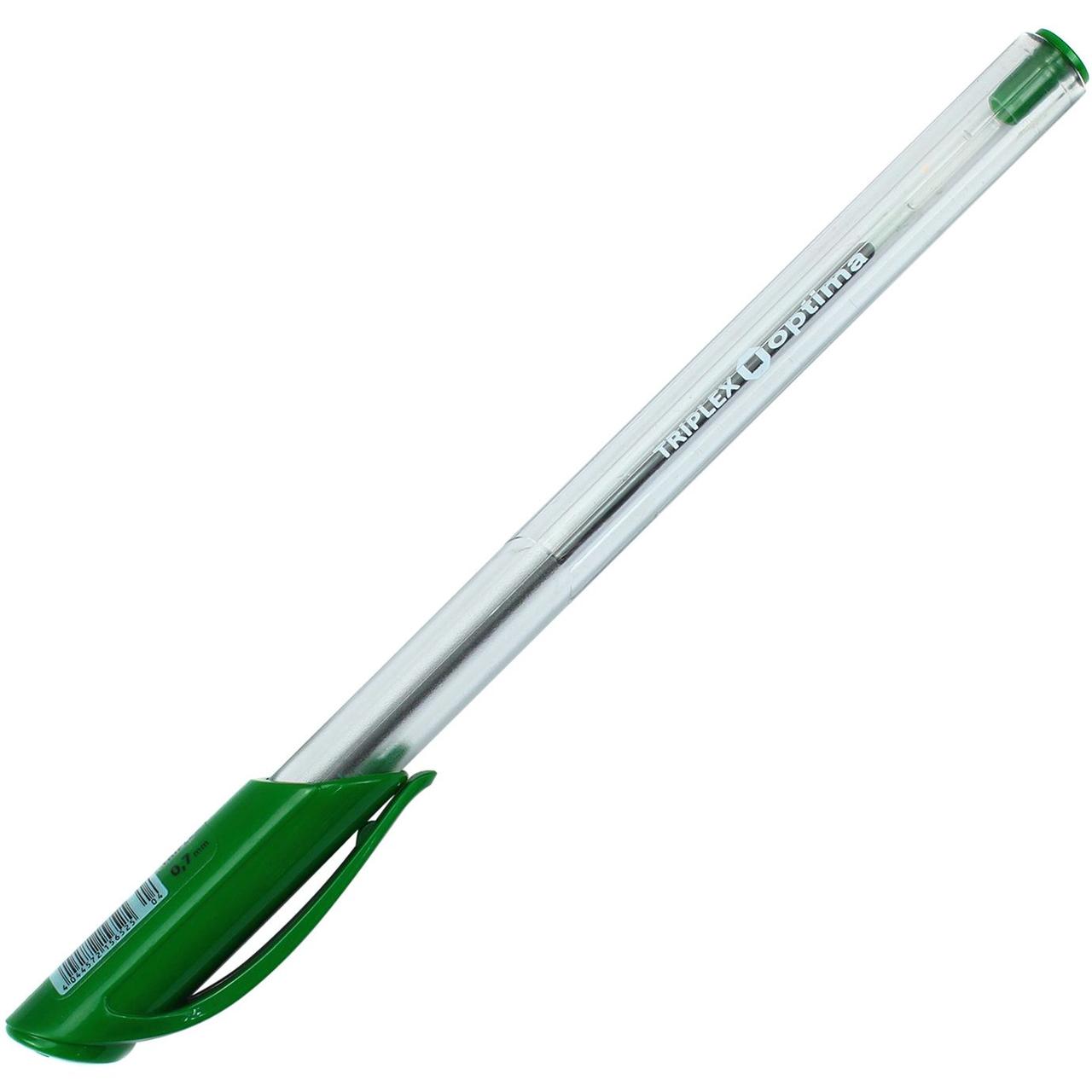 Ручка кулькова масляна "Optima" Triplex0,7 мм зелена (50) (250) №O15652-04, фото 1