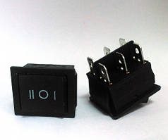 Перемикач клавіатури KCD2-203-3 ON-OFF-ON 6 pin чорний