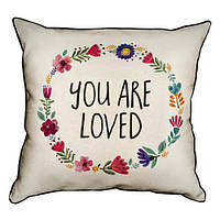 Подушка с мешковины You are loved 45x45 см (45PHB_AW008_WH)