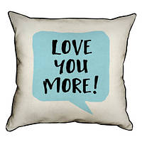 Подушка с мешковины Love you more! 45x45 см (45PHB_17L016_WH)