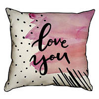 Подушка с мешковины Love you 45x45 см (45PHB_18L034_WH)