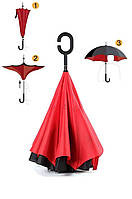 Червона парасолька зворотного складання up-brella *Зонт Навпаки*
