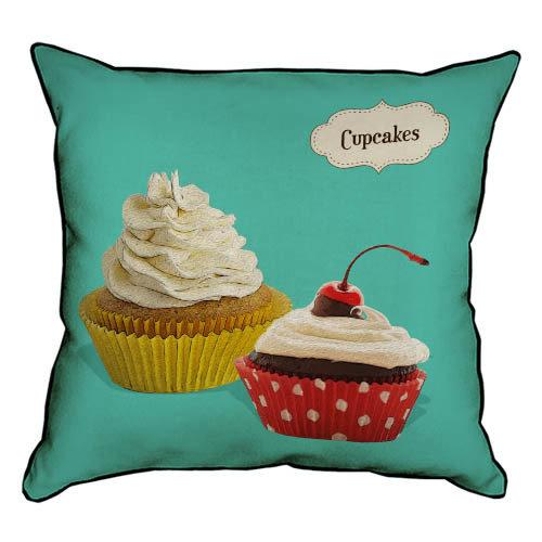 Подушка з мішковини Cupcakes 45x45 см (45PHB_SWE001_WH)