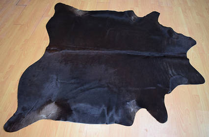 Шкура корови на підлогу чорна 06 I Коров'яча шкура чорного кольору I Шкура теляча, фото 2