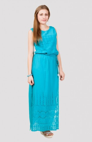 Плаття жіноче з поясом довге, фото 1