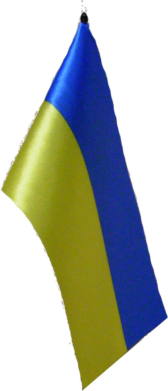 Флажок Украины шелк, 10х20 см - фото 1 - id-p68259641