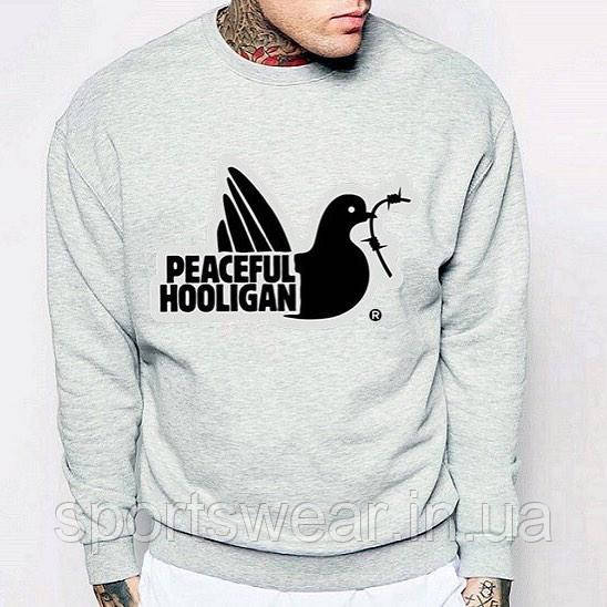 Світшот чорний Peaceful hooligan