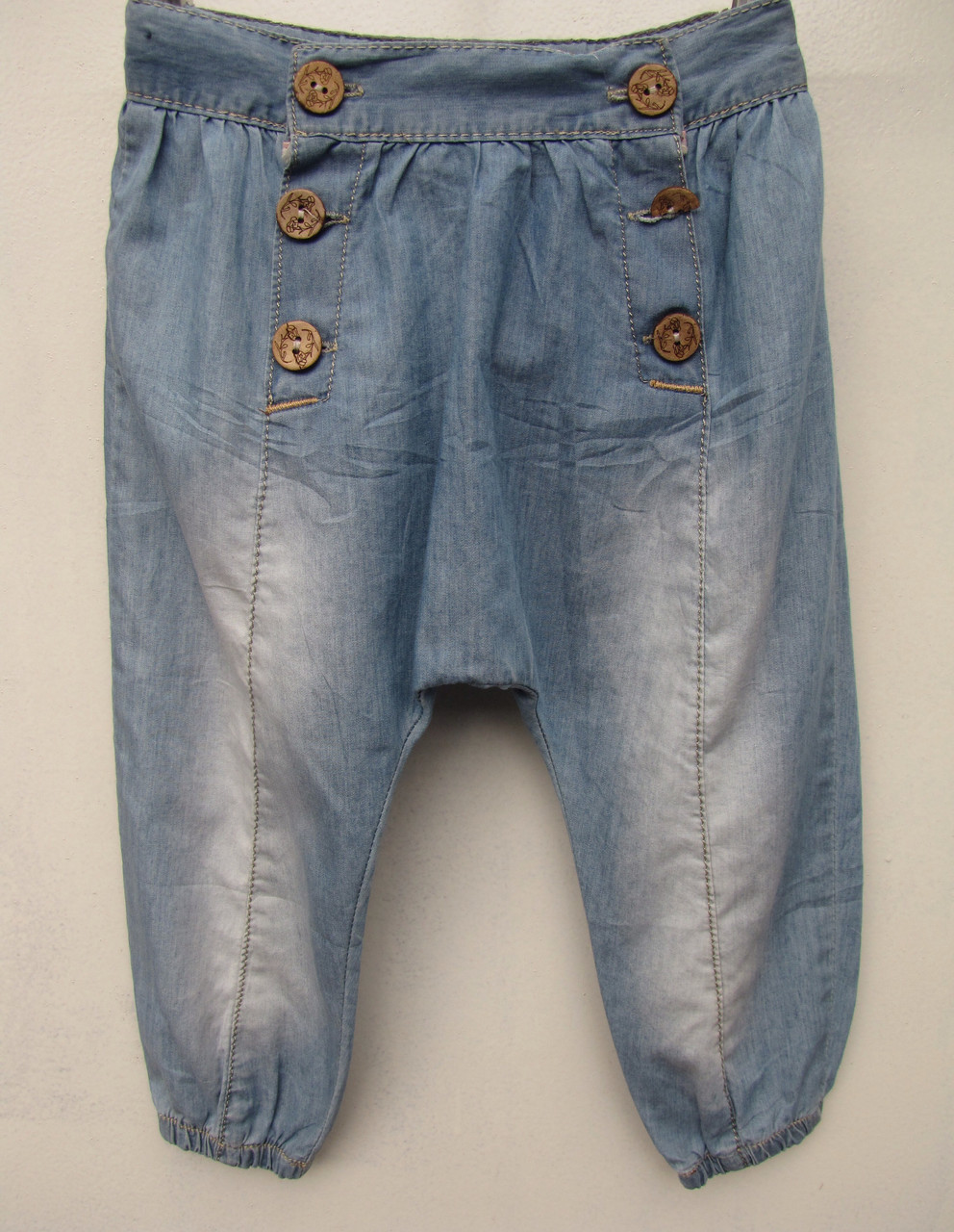 Джинси для дівчаток 86,104,110 зросту літні Гудзики-матня, фото 1