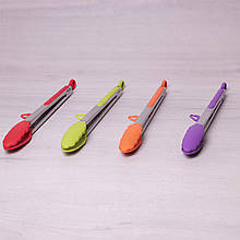 7512 Щипці силіконові Kamille з ручками з нержавійки 30,5 см