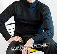 Водолазка мужская хлопок с начёсом Agi Tekstil, Турция, размер 5XL (54-56), светло-серая, 08459