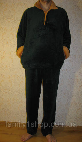 Мужской махровый костюм для дома , мужская махровая пижама зеленого ...