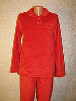 Теплая женская махровая пижама кораллового цвета, разные цвета.