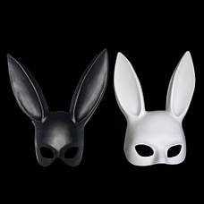 Милі вуха зайця, Маска кролика PlayBoy RESTEQ, чорна глянець 36см, фото 4