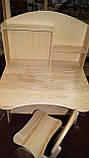 Дитяча парта регульована растишка зі стільцем 3840 ручної роботи з дерева, фото 3