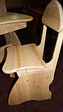 Дитяча парта регульована растишка зі стільцем 3840 ручної роботи з дерева, фото 5