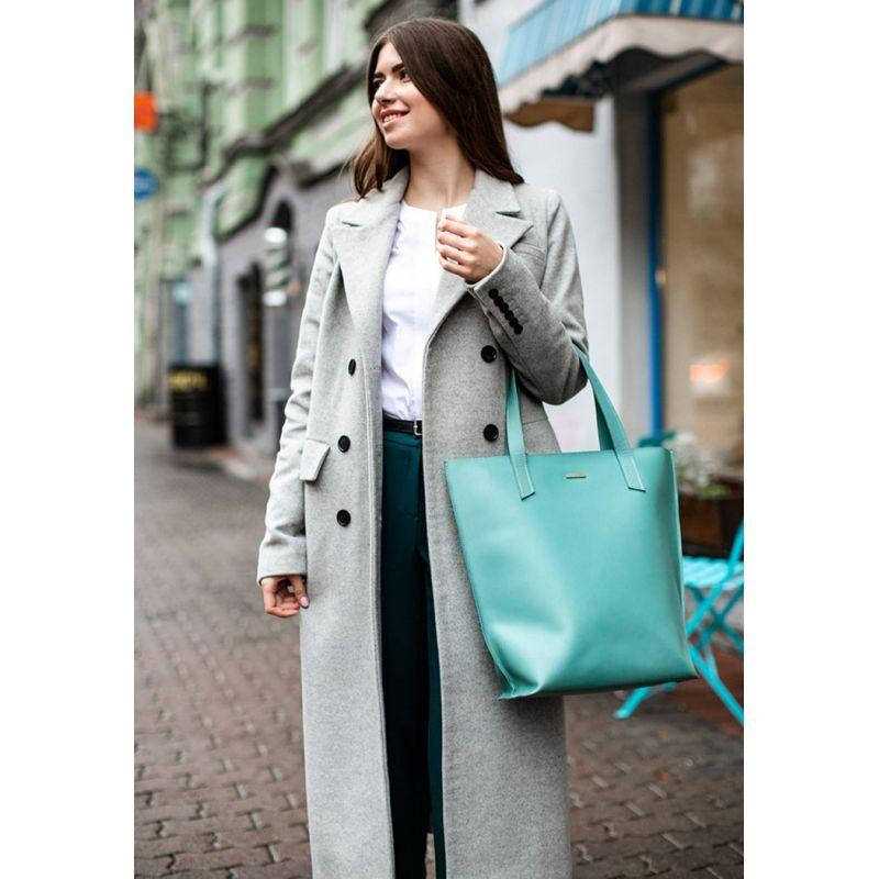 

Кожаная женская сумка шоппер D.D. Бирюзовая, Бирюзовый