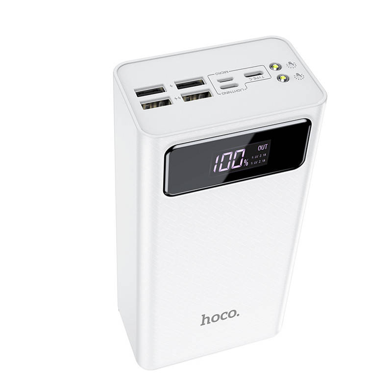 

Мощный Повербанк HOCO LED J65B 50000mAh Powerbank |4USB/Lightning/Type-C, 2A| Белый