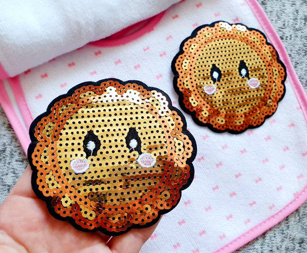 

Термоаппликация, нашивка на одежду Ø9см "Солнышко" Цена за 1шт