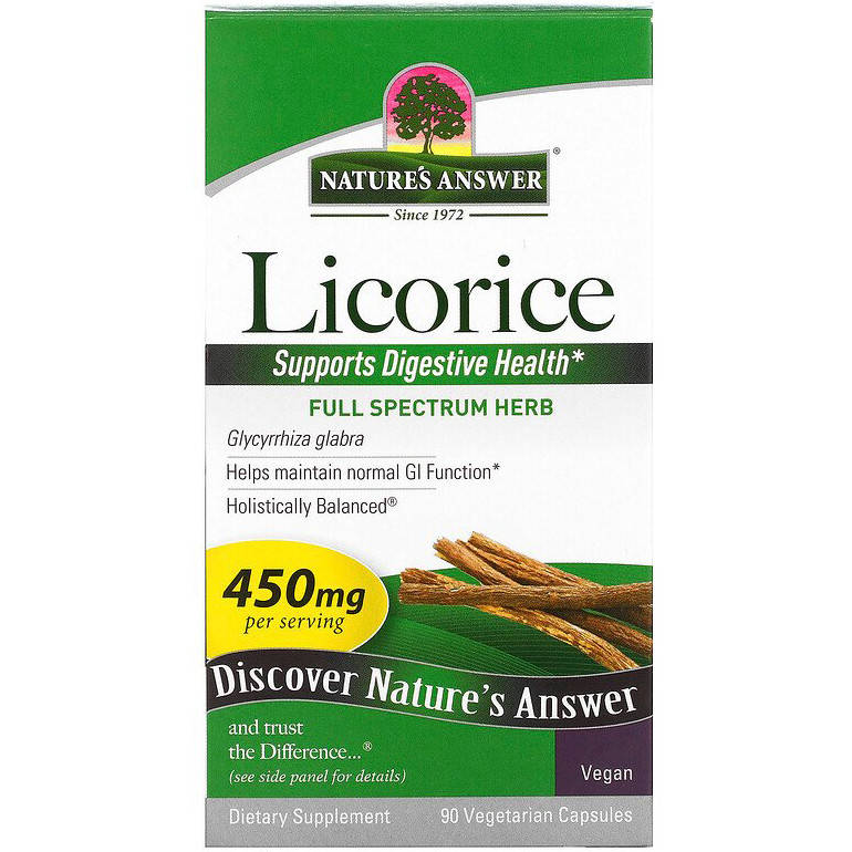 

Корень солодки (лакрица) Nature's Answer "Licorice" 450 мг (90 капсул)
