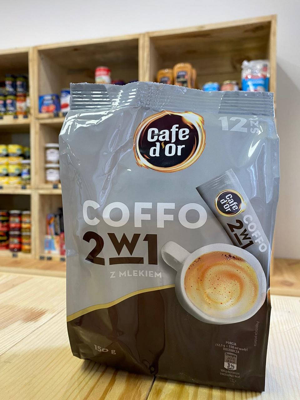 

Кофе растворимый 2 в 1 без сахара Coffo Cafe d'Or 150 г (12 стиков)