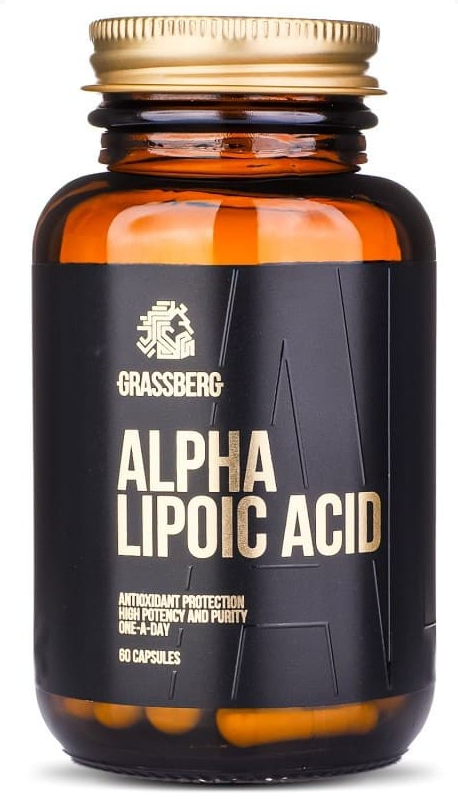 

Альфа-липоевая кислота, Alpha Lipoic Acid, Grassberg, 60 мг, 60 капсул