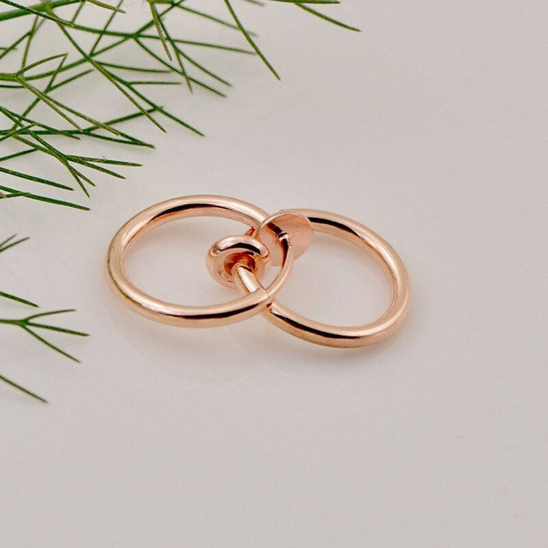 

Серьга обманка розовое золото (пирсинг уха/носа без прокола, 13 мм.)