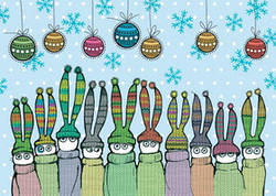 Листівка "Новорічні зайці"