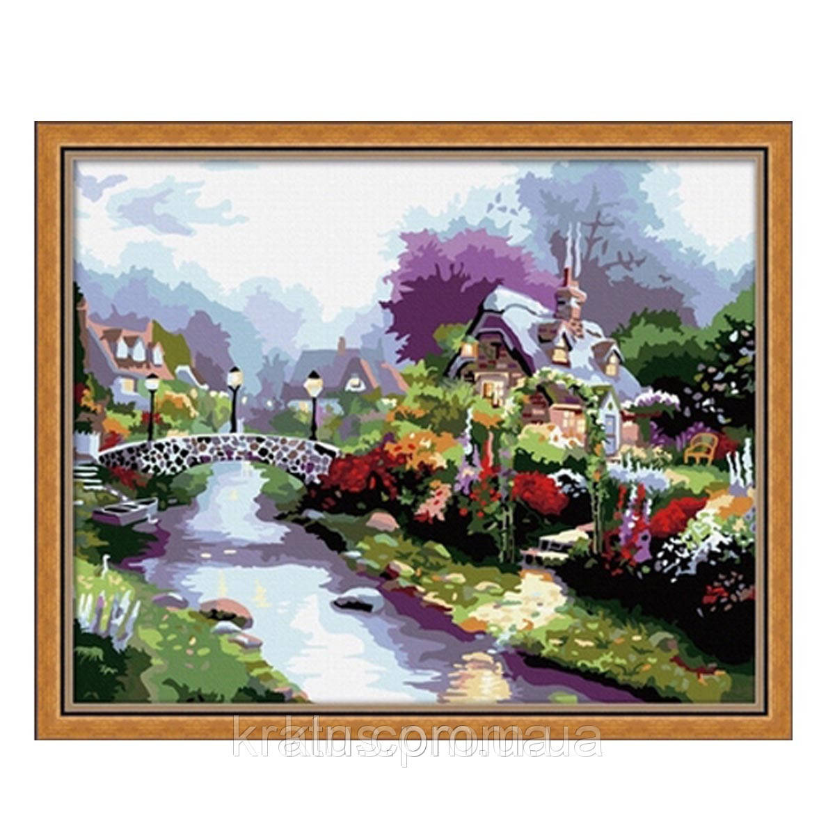 Картина за номерами Menglei MG018	Місток через річку 40 х 50 см, фото 1