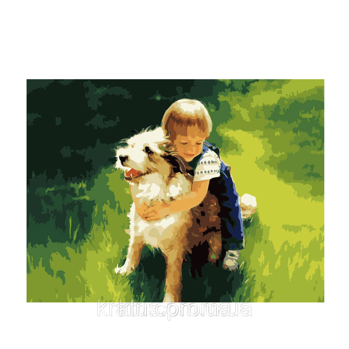 Розфарбування по номерах MG1028 Кращий друг 40х50, фото 1