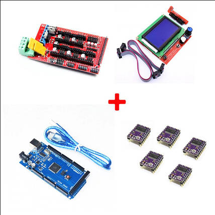 Набір для 3D принтера CNC верстата RAMPS 1.4 Arduino Mega 2560 R3 DRV8825 FSGC 12864, фото 2