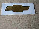 Наклейка s вставка в емблемі Chevrolet на кермо хрестик 44х14.5 мм силікон жовта емблема авто Шевролет Уцінка, фото 2