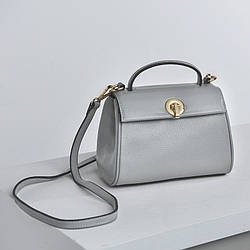 Сумка жіноча маленька з натуральної шкіри сіра