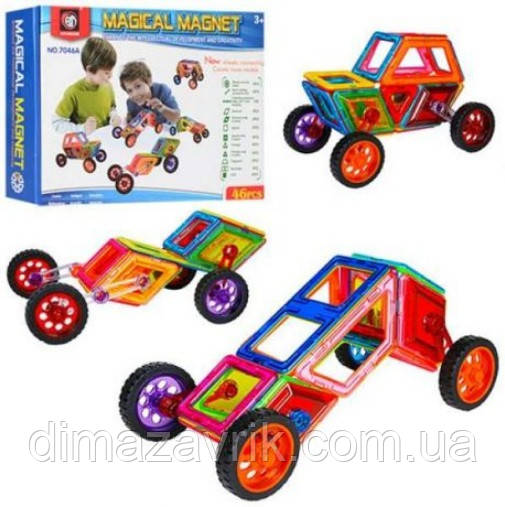 Магнітний конструктор 7046A "Транспорт" 46 деталей, фото 1