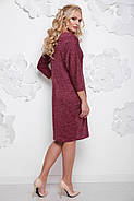 Жіноче осіннє плаття міді Арабіка / розмір 52-62 / великі розміри колір бордо, фото 2