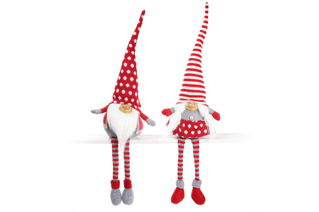 М'яка новорічна іграшка Сидячі гномики 36см, 2 види, фото 1