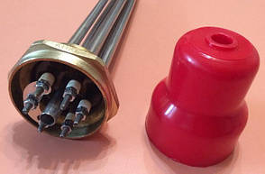 Блок ТЕН прямий 9000 W, 220/380 V, різь 2", неіржавка сталь Balcik (Туреччина), фото 3