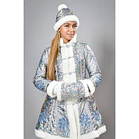Карнавальний костюм із біфлексу блакитна "Снігуронька доросла", розмір 44,48