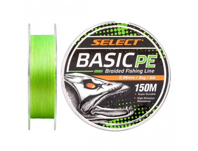 Шнур Select Basic PE 150m (салат.) 0.12 mm 12lb/5.6 kg