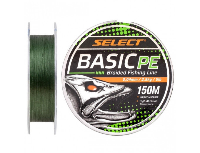 Шнур Select Basic PE 150m (темн-зел.) 0.22mm 30lb/13.6kg