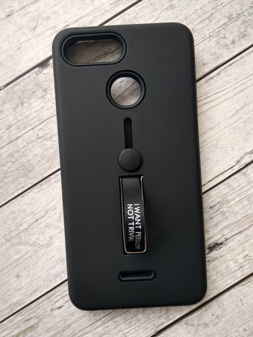 Чохол для телефону Xiaomi Redmi 6Pro/Mi A2 Lite Silicone + Plastic Finger Ring Stand black