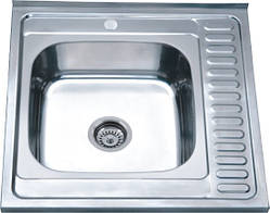 Накладна кухонна мийка з неіржавкої сталі Platinum 6060 Сатин 0,7 Лева/Права